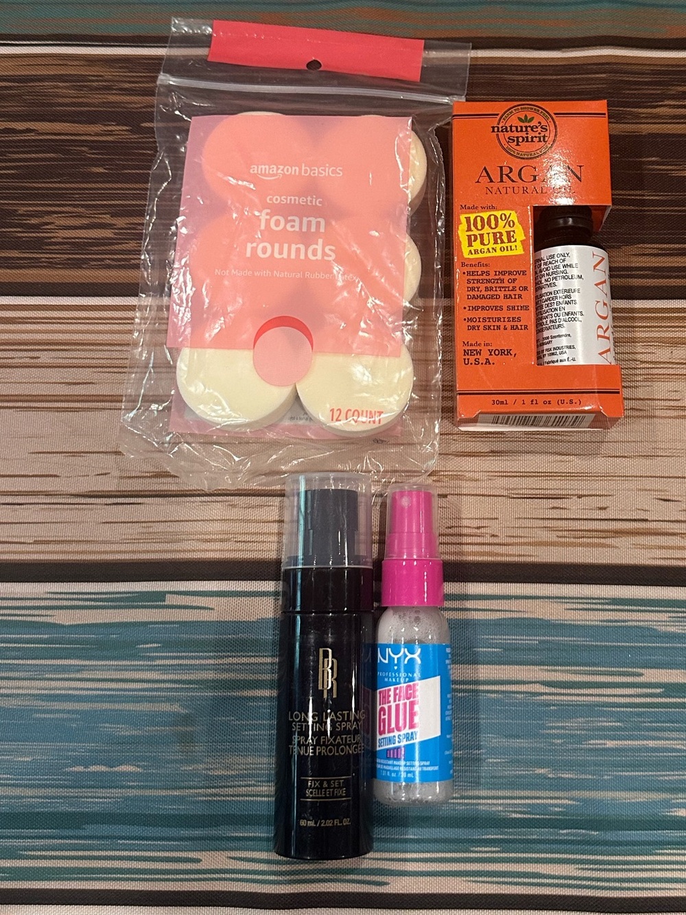 Beauty Bundle-NYX Make up setting spray, sponges, argan oil